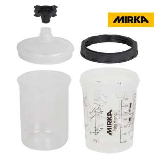 MIRKA Boya Hazırlama Kabı 400ml, Filtreli Kapak125µm, 50/paket