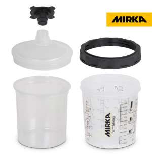 MIRKA Boya Hazırlama Kabı 650ml, Filterli Kapak125µm Filterli Kapak 50/paket